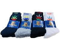 3pr Men's Marijuana Crew Socks 10-13 [Colorful KUSH]